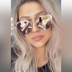 Quay x Chrisspy Gemini Rose Mirrored Sunglasses without case